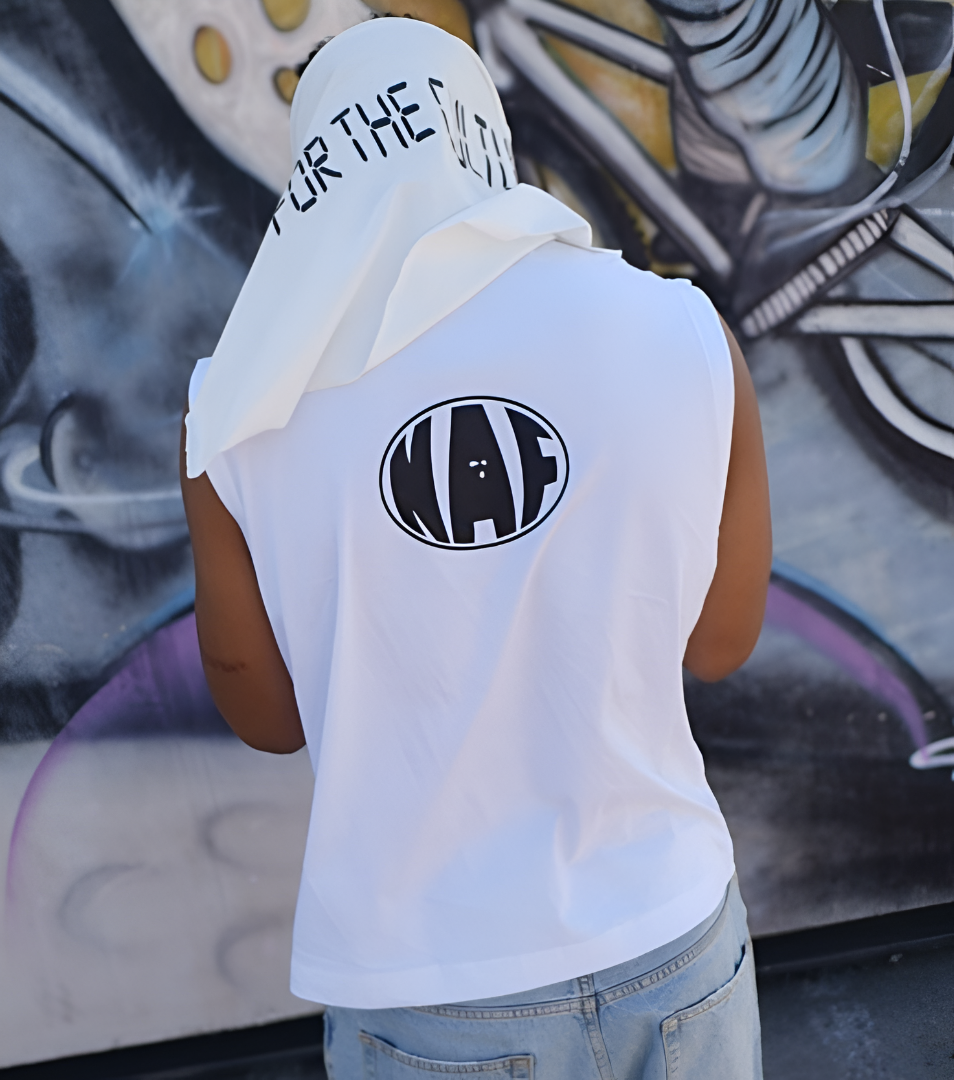 SLEEVELESS WHITE T-SHIRT [FOR THE CULTURE]